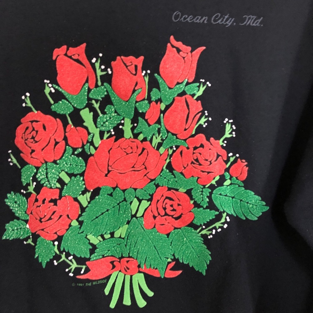 Vintage Ocean City Roses Oversized Sweatshirt - Picture 3 of 8